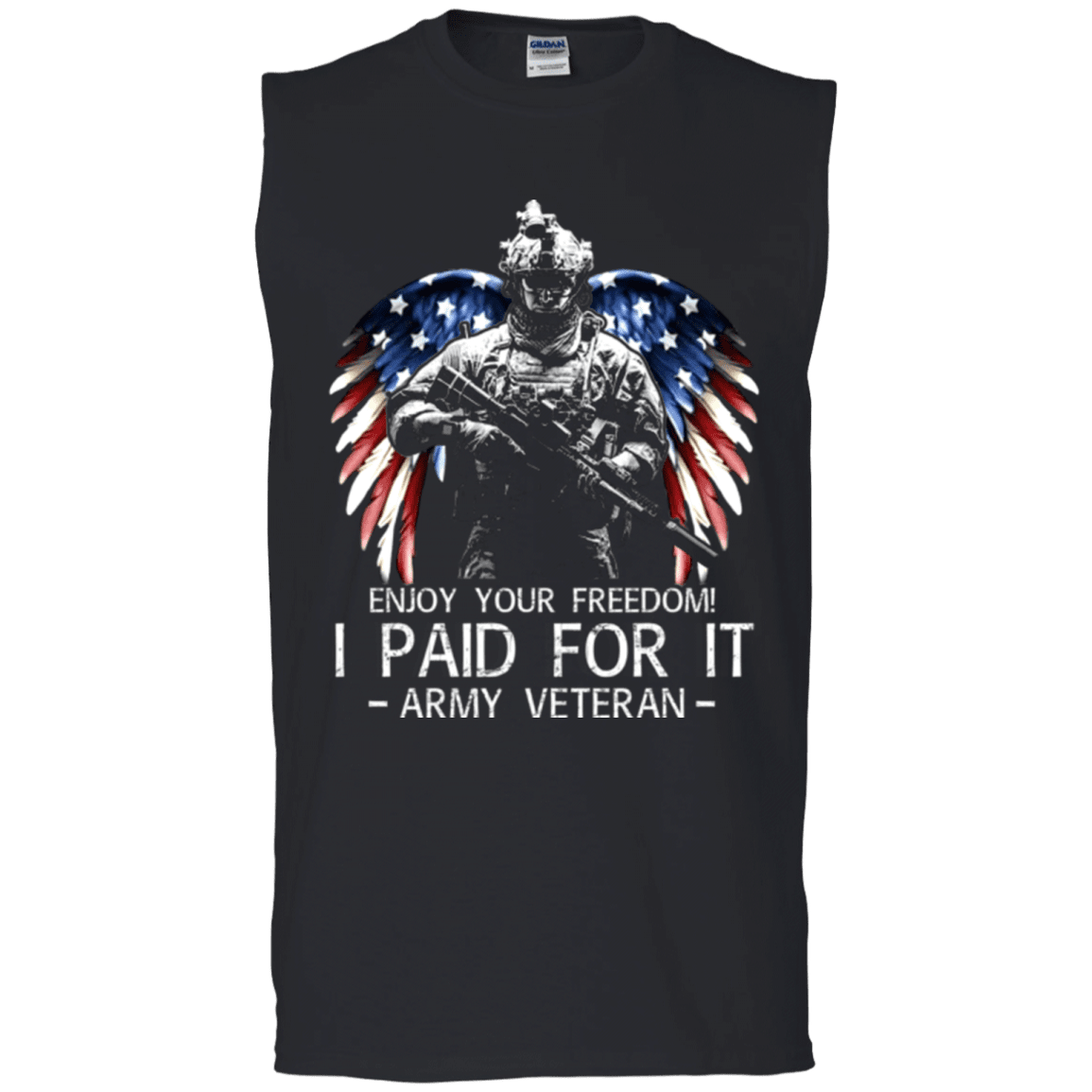 Army Veteran - Enjoy your freedom I paid for it Men Front T Shirts-TShirt-Army-Veterans Nation