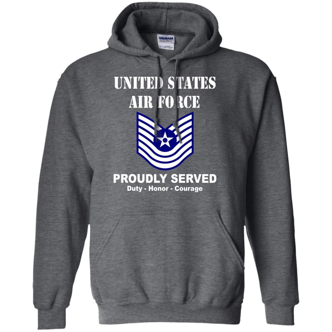 US Air Force E-7 Old Style E7 Noncommissioned Officer Ranks Men Front T Shirt-TShirt-USAF-Veterans Nation