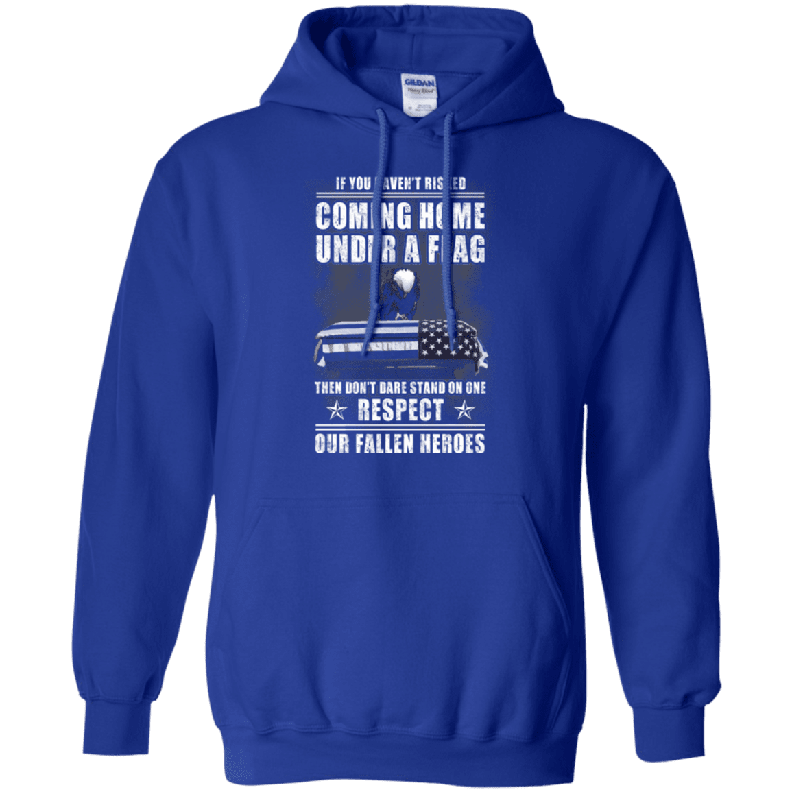 Military T-Shirt "Coming Home Under A Flag Respect Our Fallen Heroes"-TShirt-General-Veterans Nation