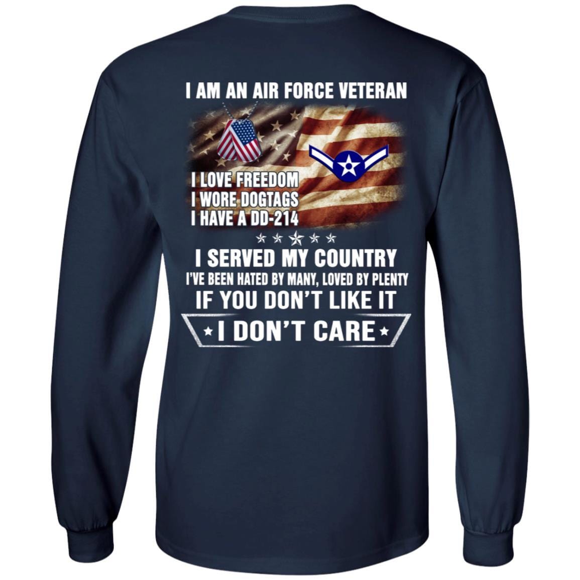 I Am An Air Force E-2 Airman Amn E2 Ranks Enlisted Airman Rank Veteran T-Shirt On Back-TShirt-USAF-Veterans Nation