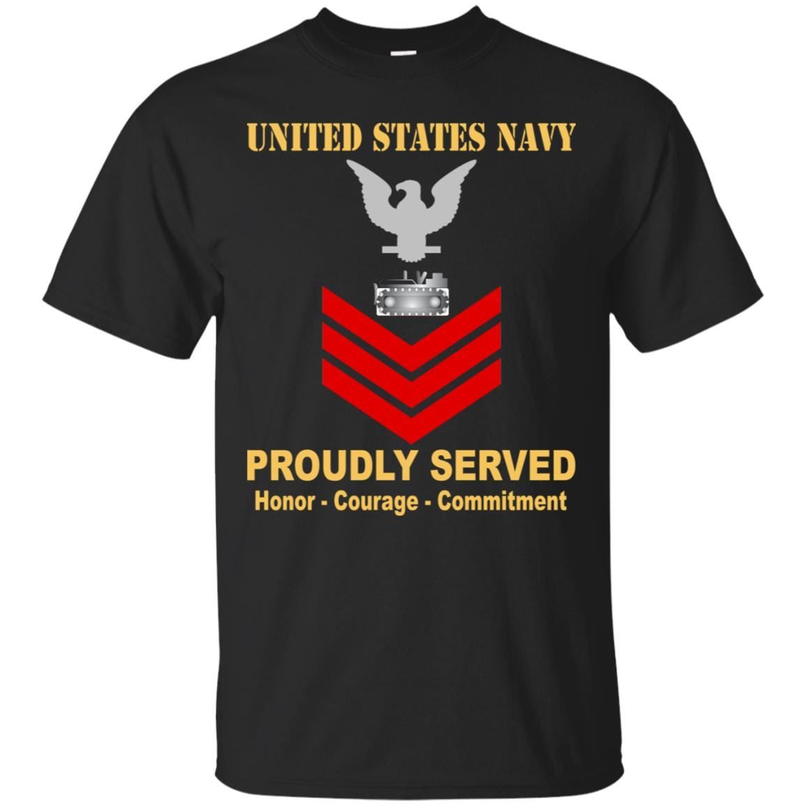 Navy Equipment Operator Navy EO E-6 Rating Badges Proudly Served T-Shirt For Men On Front-TShirt-Navy-Veterans Nation