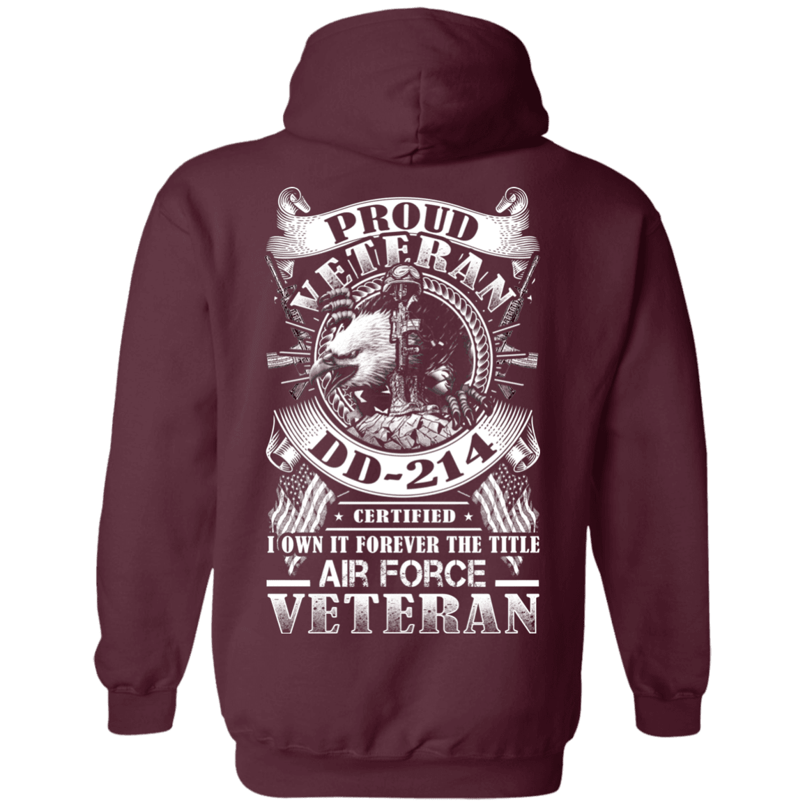 Proud Air Force Veteran DD214 Back T Shirts-TShirt-USAF-Veterans Nation