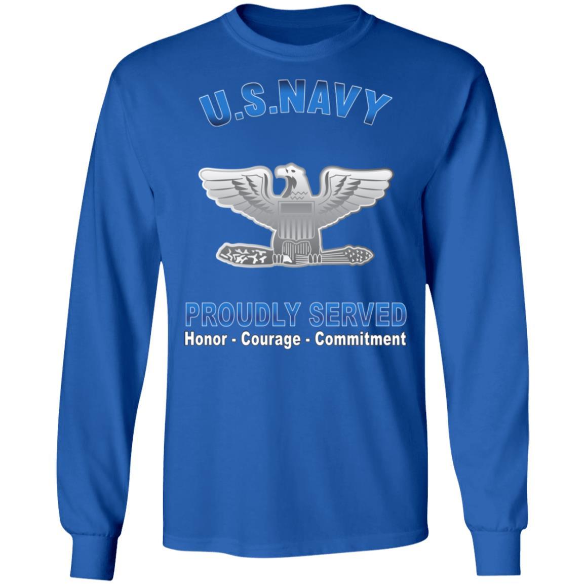 US Navy O-6 Captain O6 CAPT Senior Officer Proudly Served T-Shirt On Front-Apparel-Veterans Nation