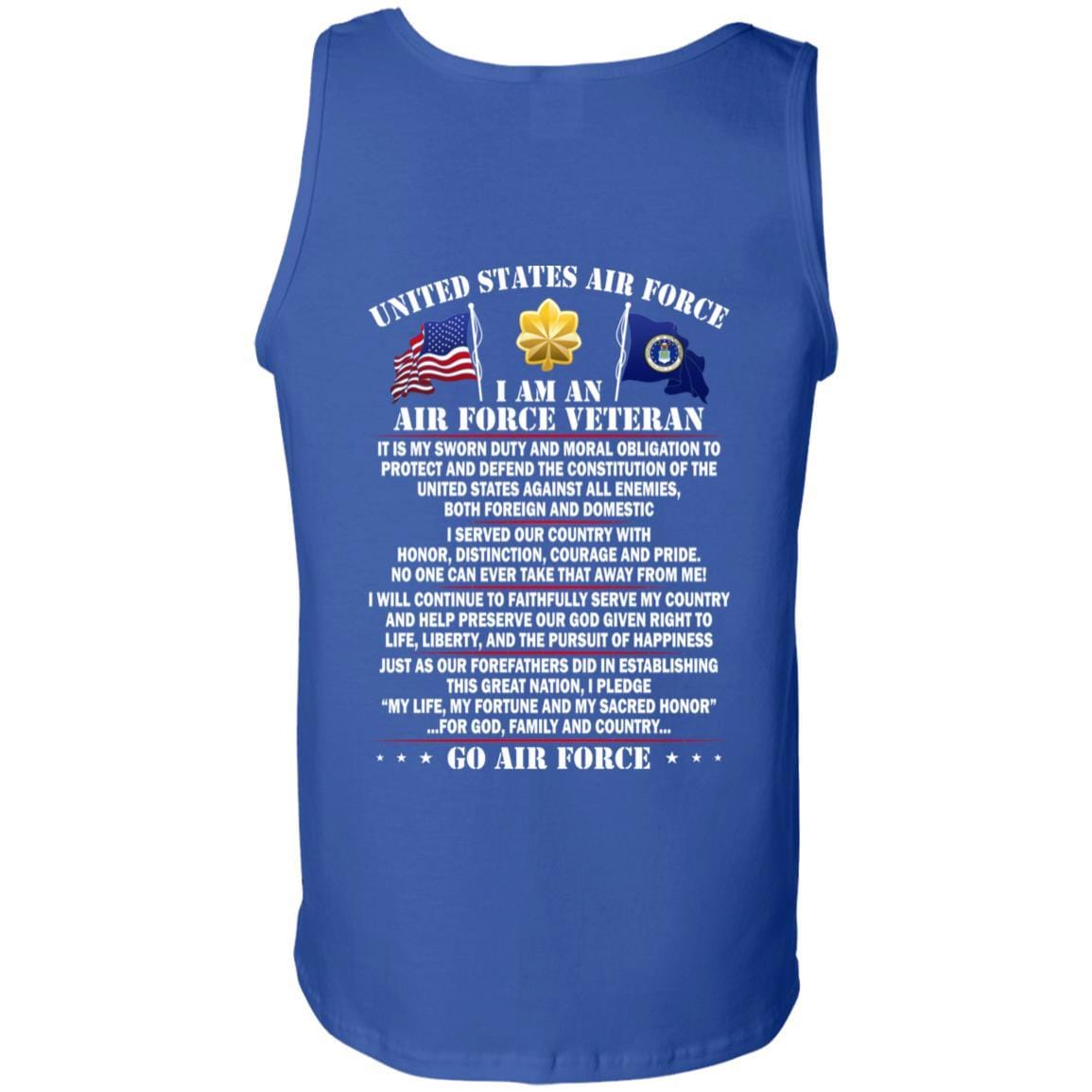 US Air Force O-4 Major Maj O4 Field Officer Ranks - Go Air Force T-Shirt On Back-TShirt-USAF-Veterans Nation