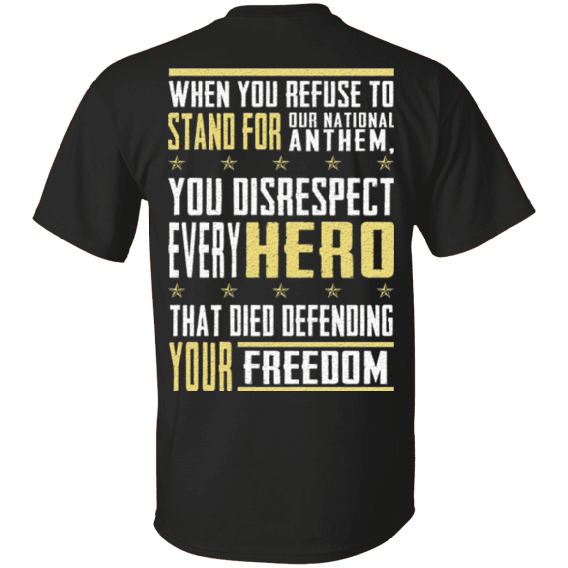 Military T-Shirt "Veteran - Stand For Our National"-TShirt-General-Veterans Nation