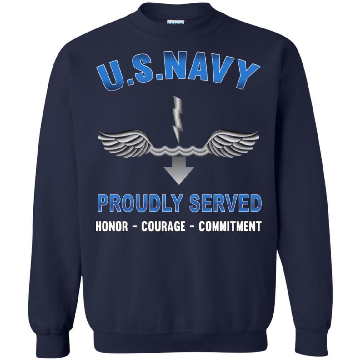 Navy Antisubmarine Warfare Technician Navy AX - Proudly Served T-Shirt For Men On Front-TShirt-Navy-Veterans Nation