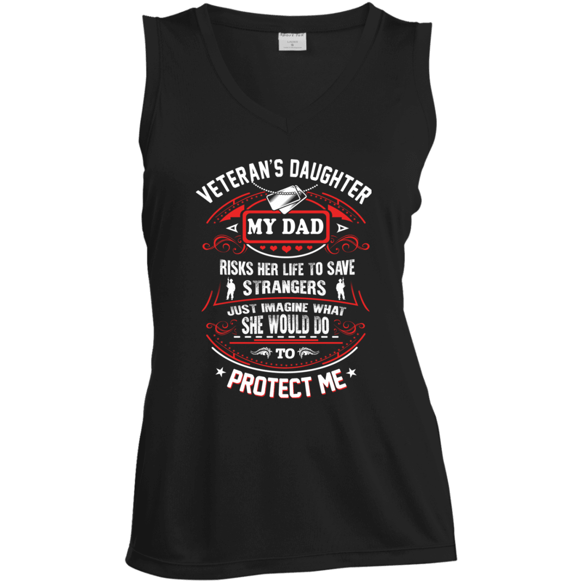 Military T-Shirt "Veteran Daughter My Dad Risk His Life To Protect Me"-TShirt-General-Veterans Nation