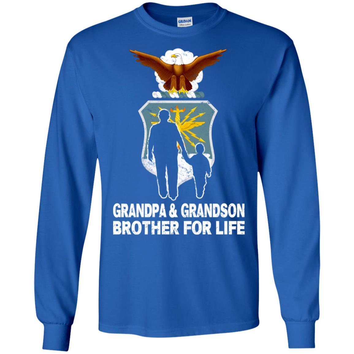 AIR FORCE GRANDPA AND GRANDDAUGHTER ( GRANDSON ) BROTHER FOR LIFE T-Shirt On Front-TShirt-USAF-Veterans Nation