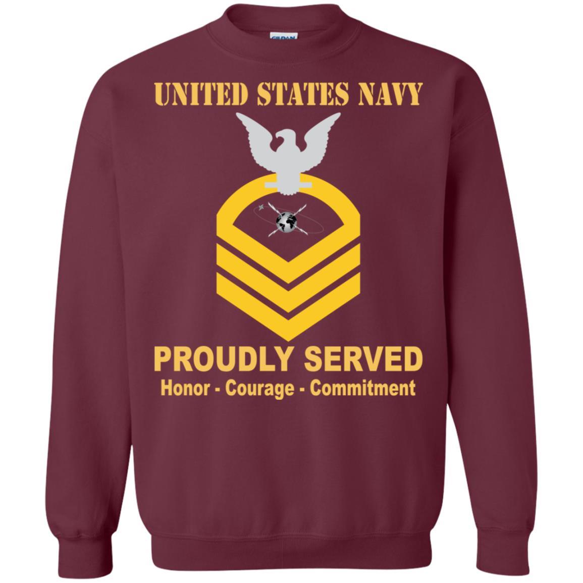 Navy Mass Communications Specialist Navy MC E-7 Rating Badges Proudly Served T-Shirt For Men On Front-TShirt-Navy-Veterans Nation