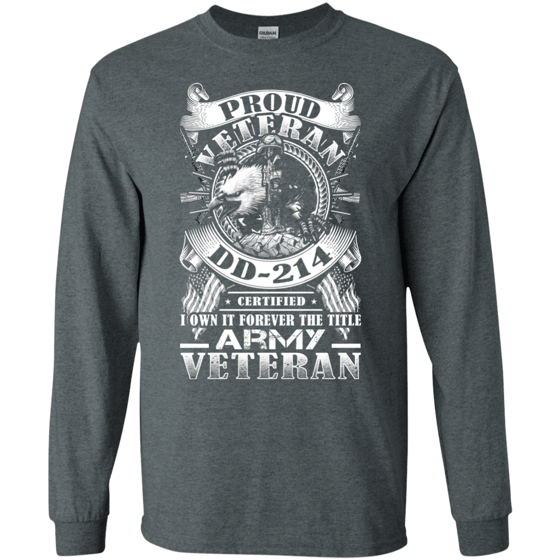 Proud Army Veteran DD214 Front T Shirts-TShirt-Army-Veterans Nation