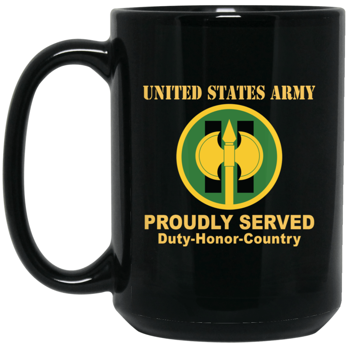 US ARMY 11TH MILITARY POLICE BRIGADE- 11 oz - 15 oz Black Mug-Mug-Army-CSIB-Veterans Nation