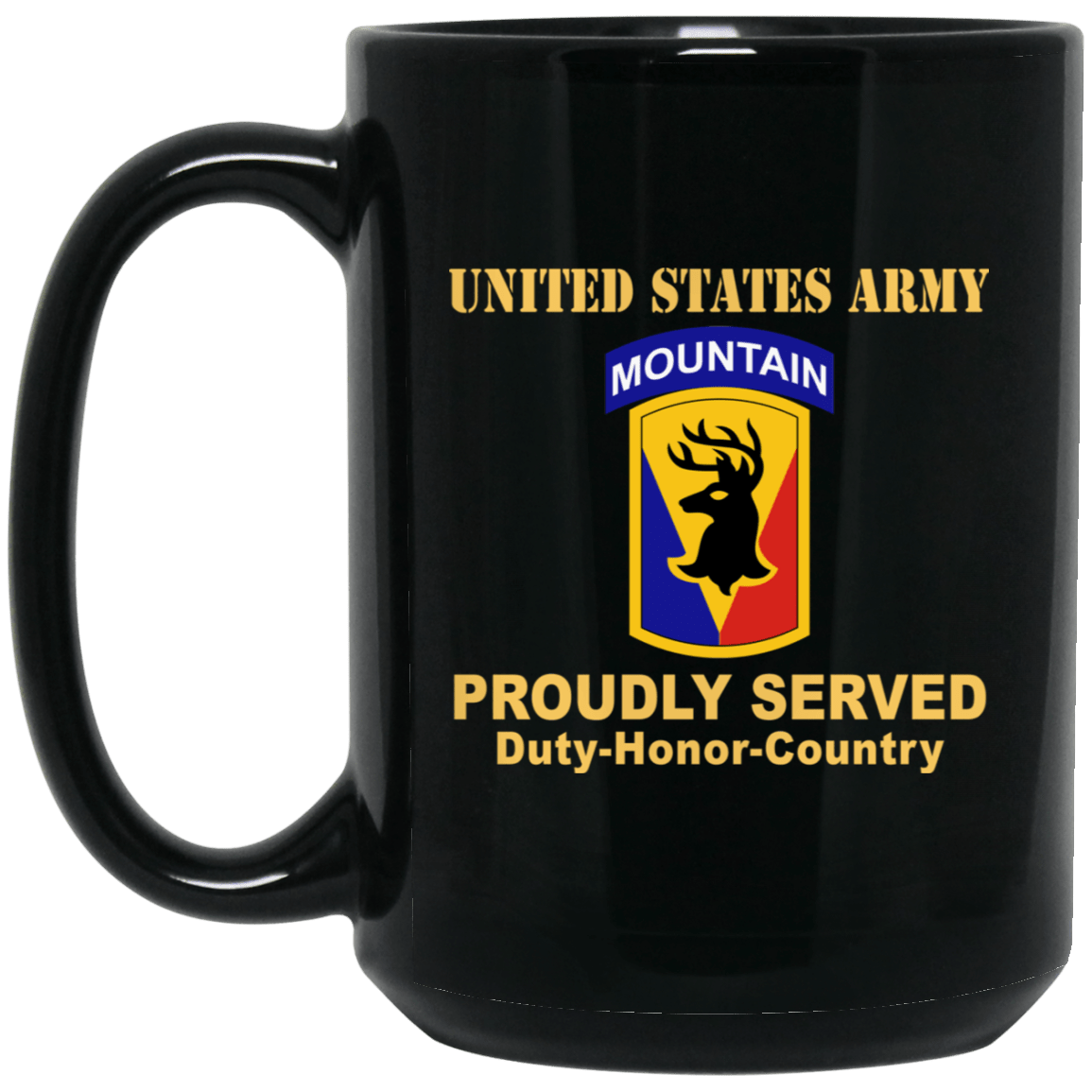 US ARMY 86TH INFANTRY BRIGADE COMBAT TEAM - 11 oz - 15 oz Black Mug-Mug-Army-CSIB-Veterans Nation