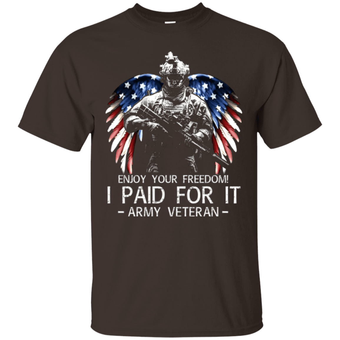 Army Veteran - Enjoy your freedom I paid for it Men Front T Shirts-TShirt-Army-Veterans Nation