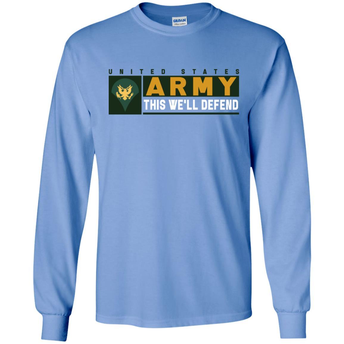 US Army E-4 SPC This We Will Defend Long Sleeve - Pullover Hoodie-TShirt-Army-Veterans Nation