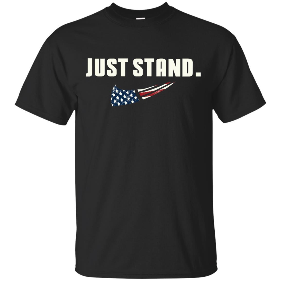 Military T-Shirt "Just Stand For The Flag Men On" Front-TShirt-General-Veterans Nation