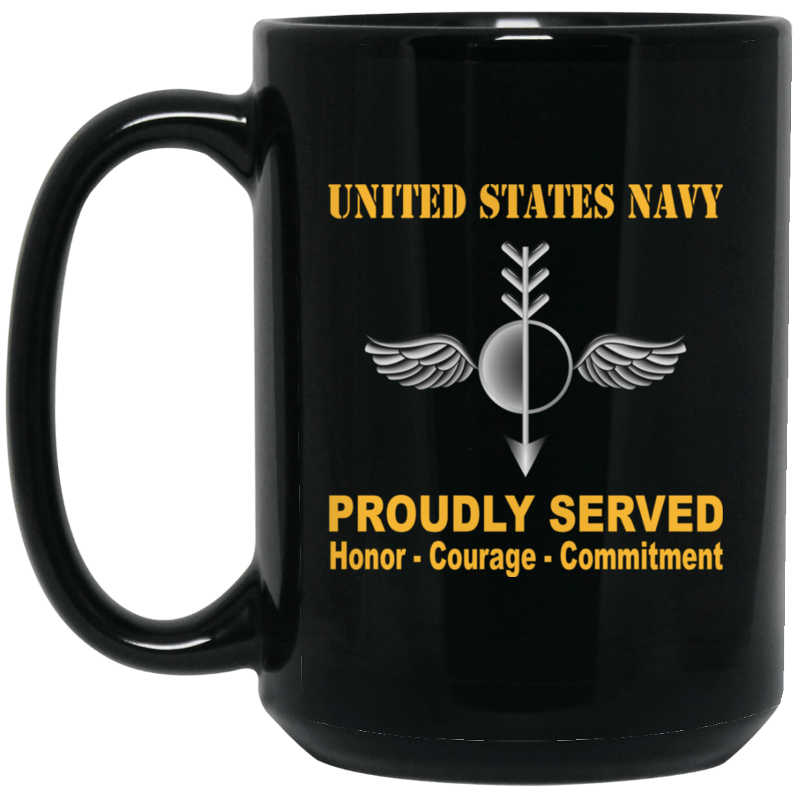 Navy Aerographers Mate Navy AG Proudly Served Black Mug 11 oz - 15 oz-Mug-Navy-Rate-Veterans Nation