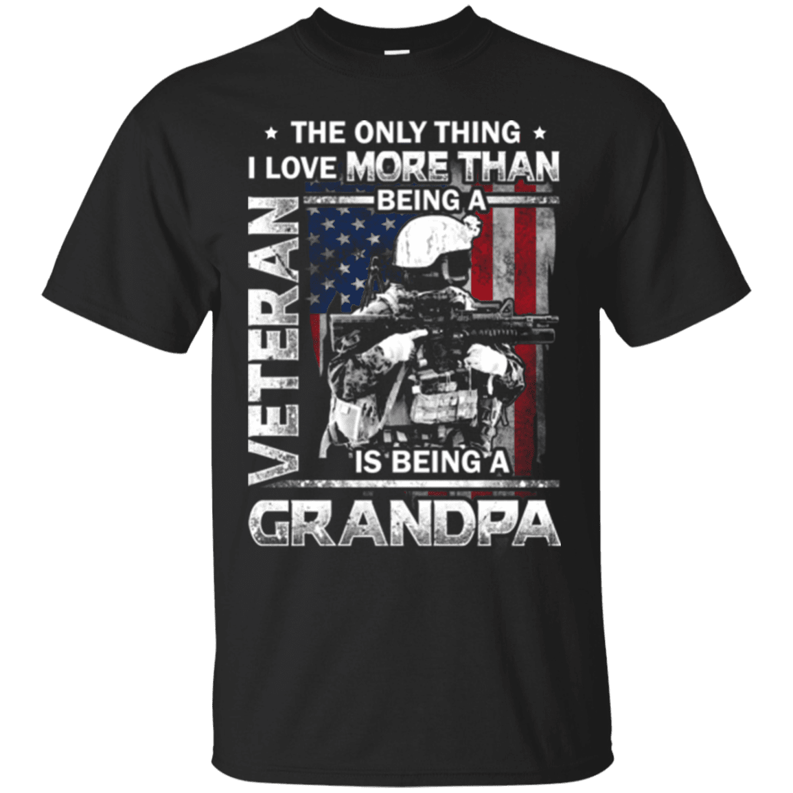 Military T-Shirt "I love Being A Grandpa Veteran - Men" Front-TShirt-General-Veterans Nation