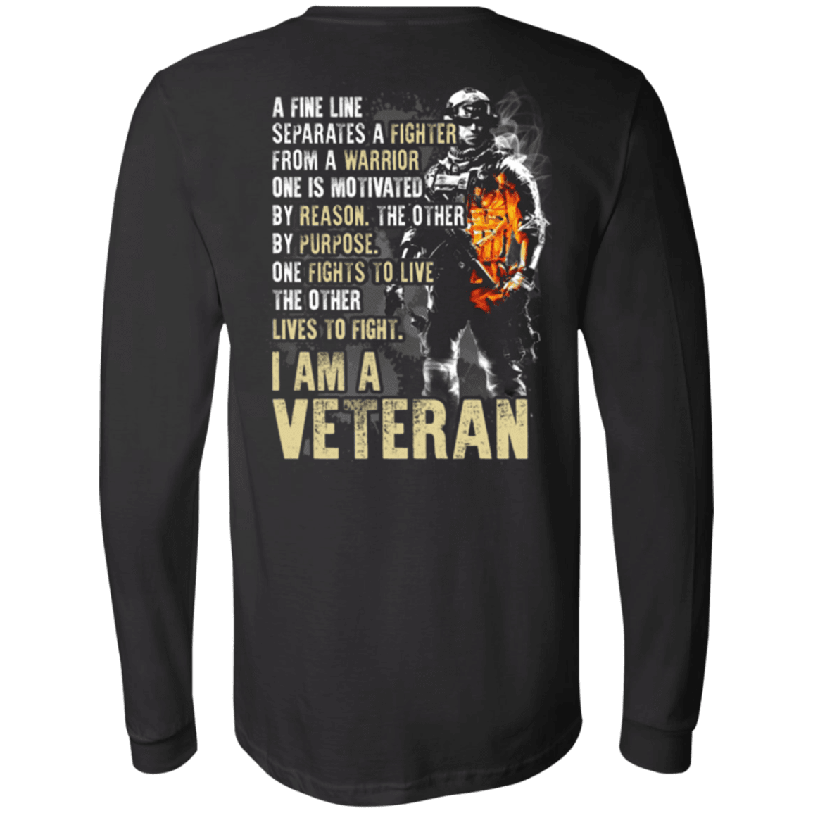 Military T-Shirt "I Am A Veteran" - Men Back-TShirt-General-Veterans Nation