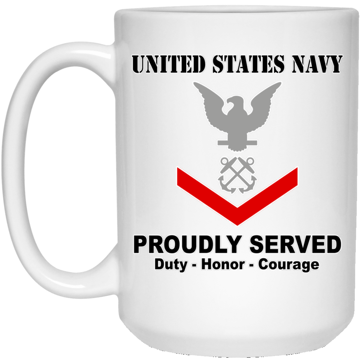 US Navy E-4 Petty Officer Third Class E4 PO3 Noncommissioned Officer Ranks T shirt White Coffee Mug - Stainless Travel Mug-Mug-Navy-Collar-Veterans Nation