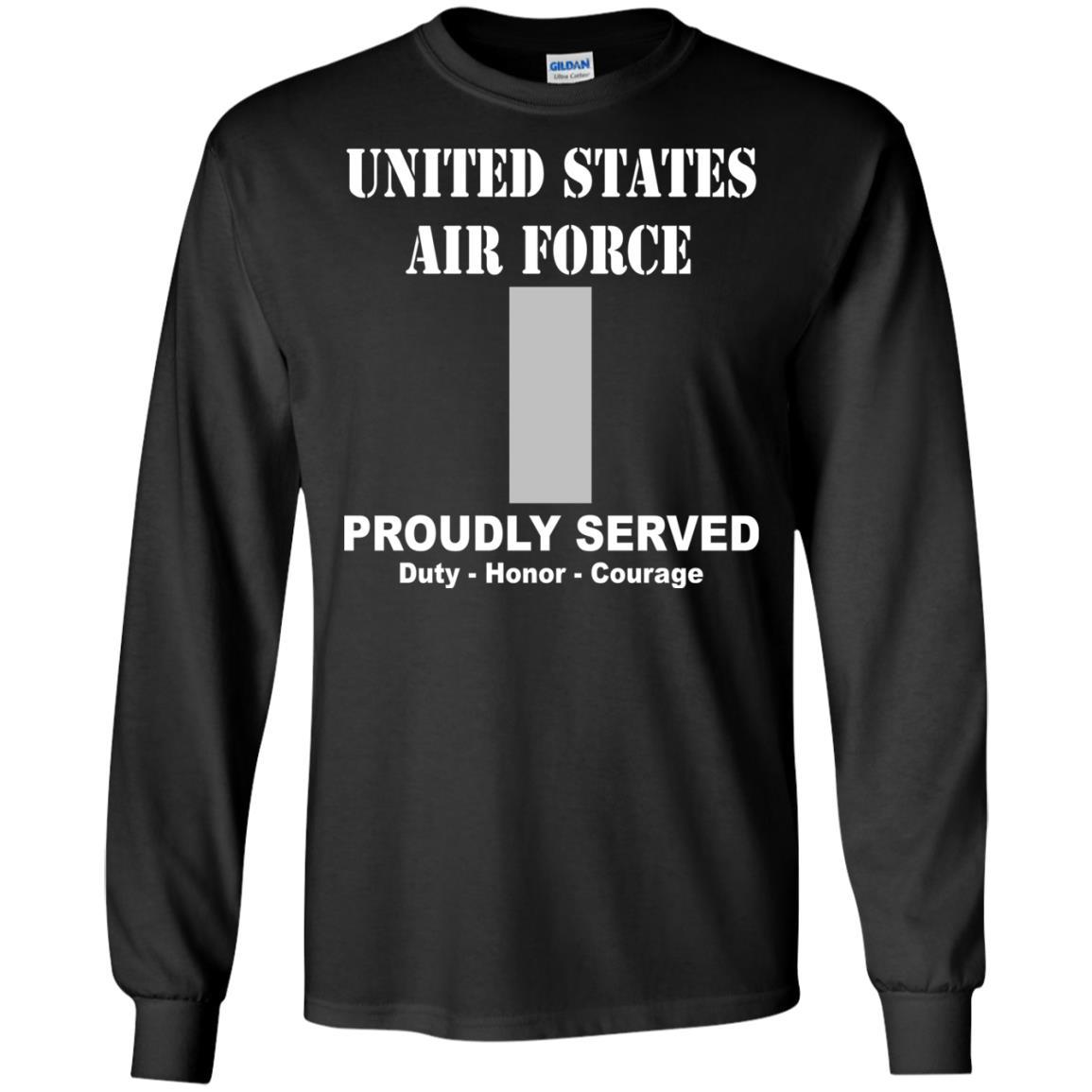 US Air Force O-2 First Lieutenant 1st L O2 Commissioned Officer Ranks Men Front T Shirt For Air Force-TShirt-USAF-Veterans Nation