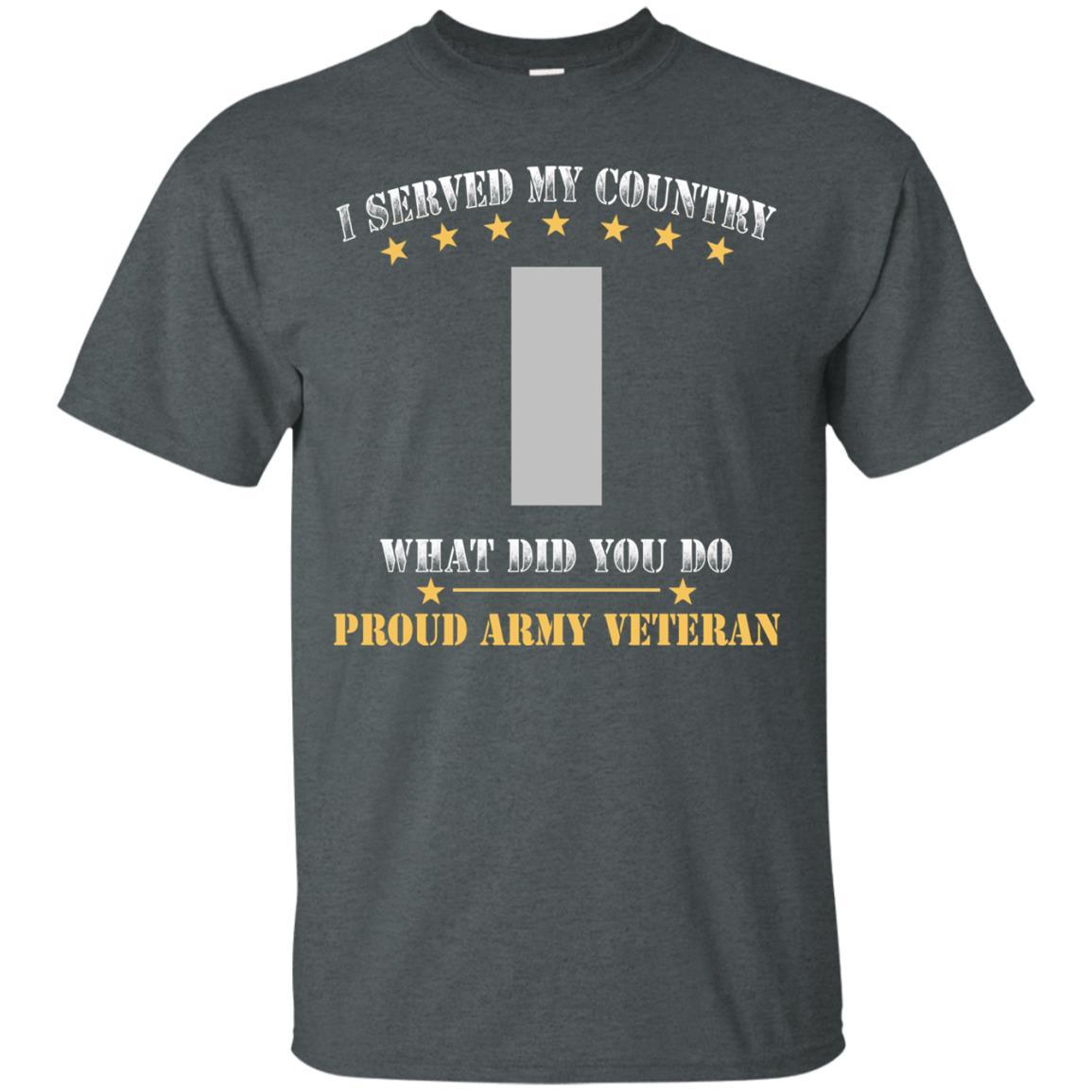 US Army O-2 First Lieutenant O2 1LT Commissioned Officer Ranks Men Front T Shirt - Proud US Army Veteran-TShirt-Army-Veterans Nation