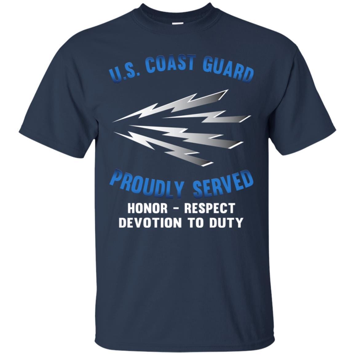 US Coast Guard Telecommunications Specialist TC Logo Proudly Served T-Shirt For Men On Front-TShirt-USCG-Veterans Nation