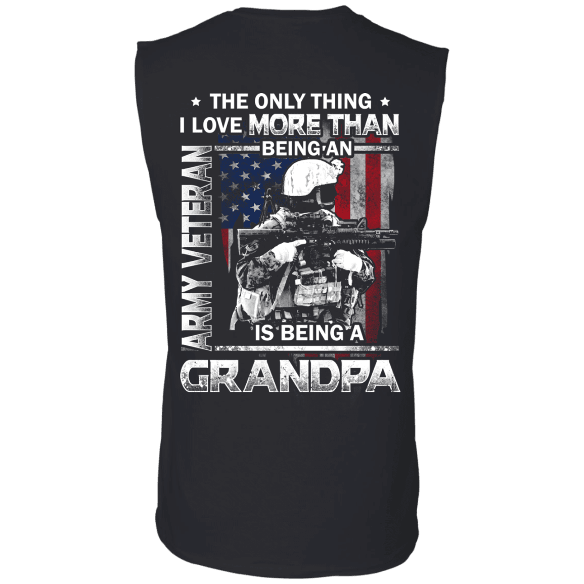 Army Veteran I love Being A Grandpa Men Back T Shirts-TShirt-Army-Veterans Nation