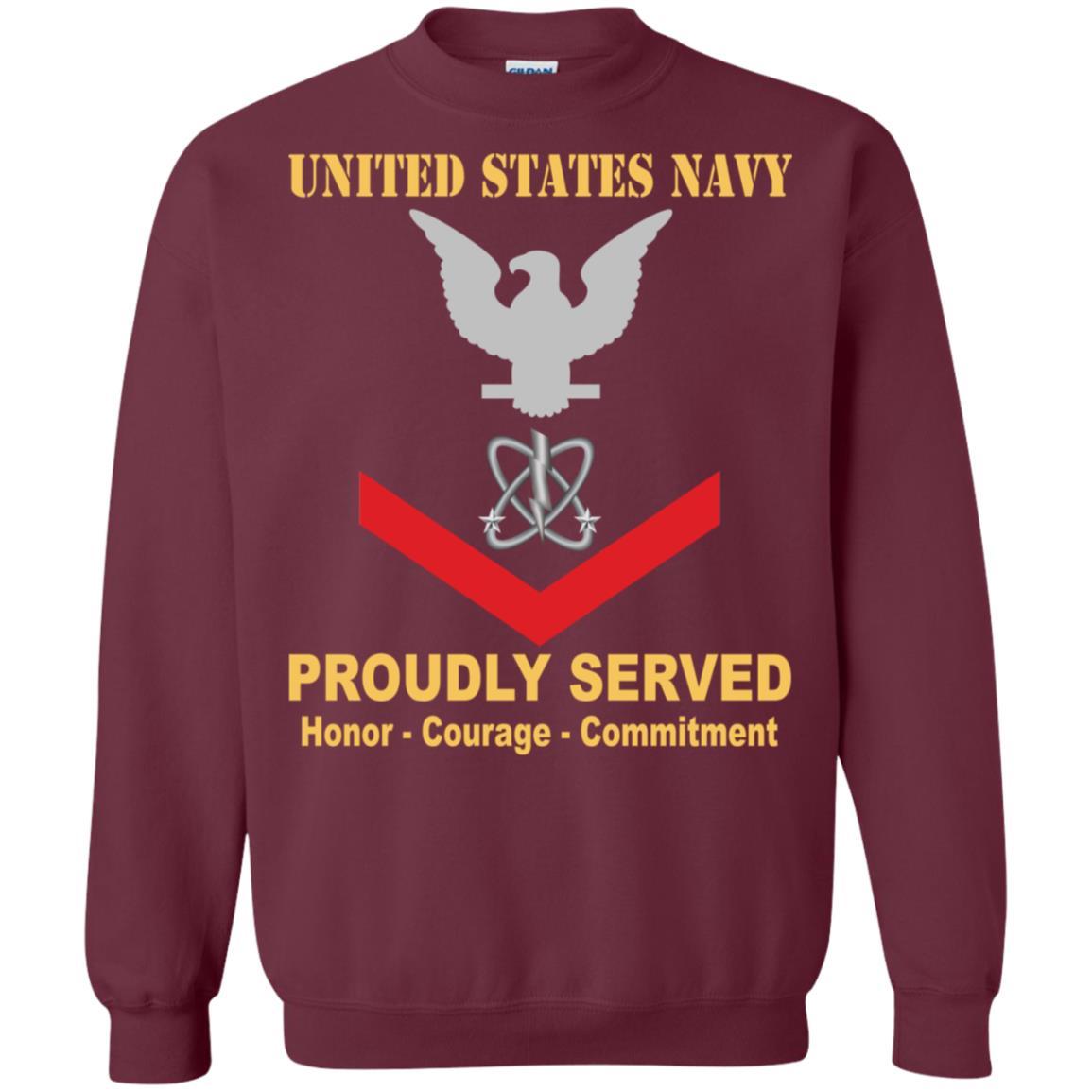 Navy Electronics Warfare Technician Navy EW E-4 Rating Badges Proudly Served T-Shirt For Men On Front-TShirt-Navy-Veterans Nation