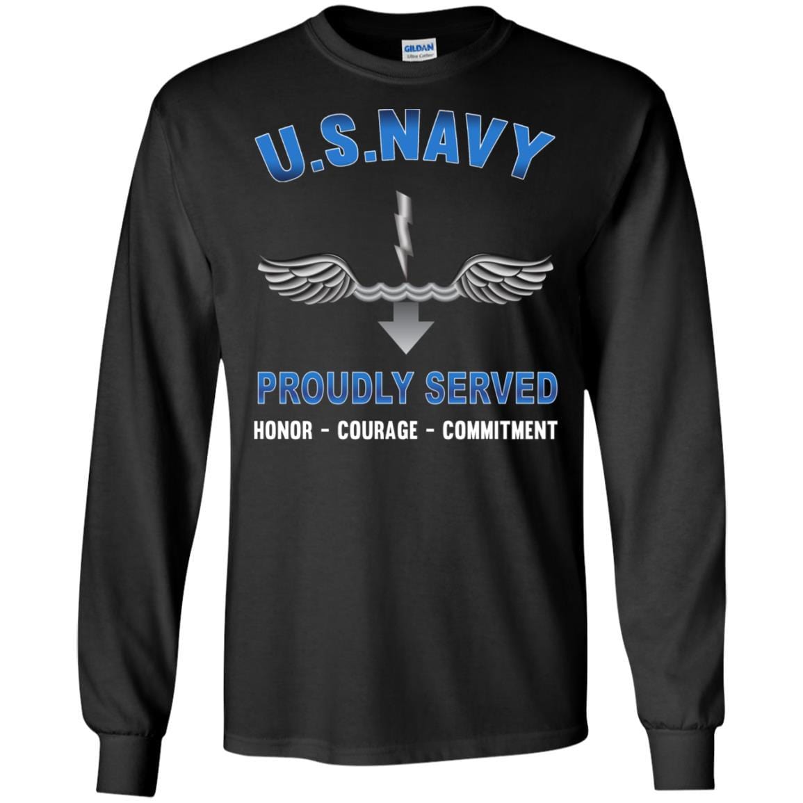 Navy Antisubmarine Warfare Technician Navy AX - Proudly Served T-Shirt For Men On Front-TShirt-Navy-Veterans Nation