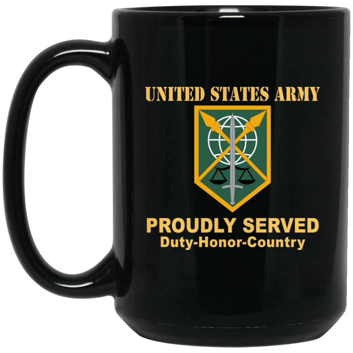 US ARMY 200 MILITARY POLICE BRIGADE- 11 oz - 15 oz Black Mug-Mug-Army-CSIB-Veterans Nation