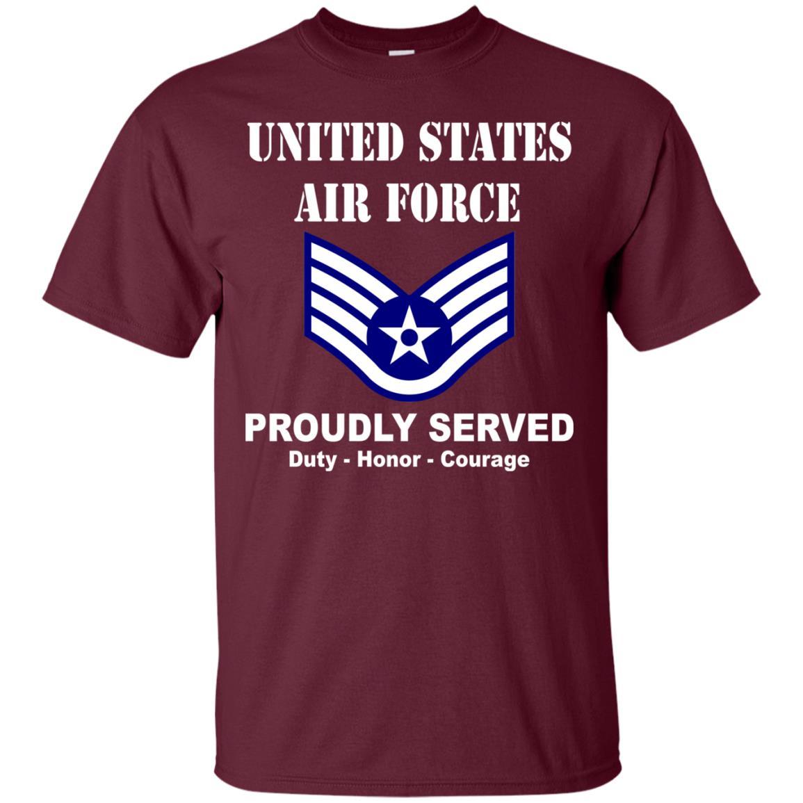 US Air Force E-5 Staff Sergeant SSgt E5 Noncommissioned Officer Ranks Men Front T Shirt For Air Force-TShirt-USAF-Veterans Nation