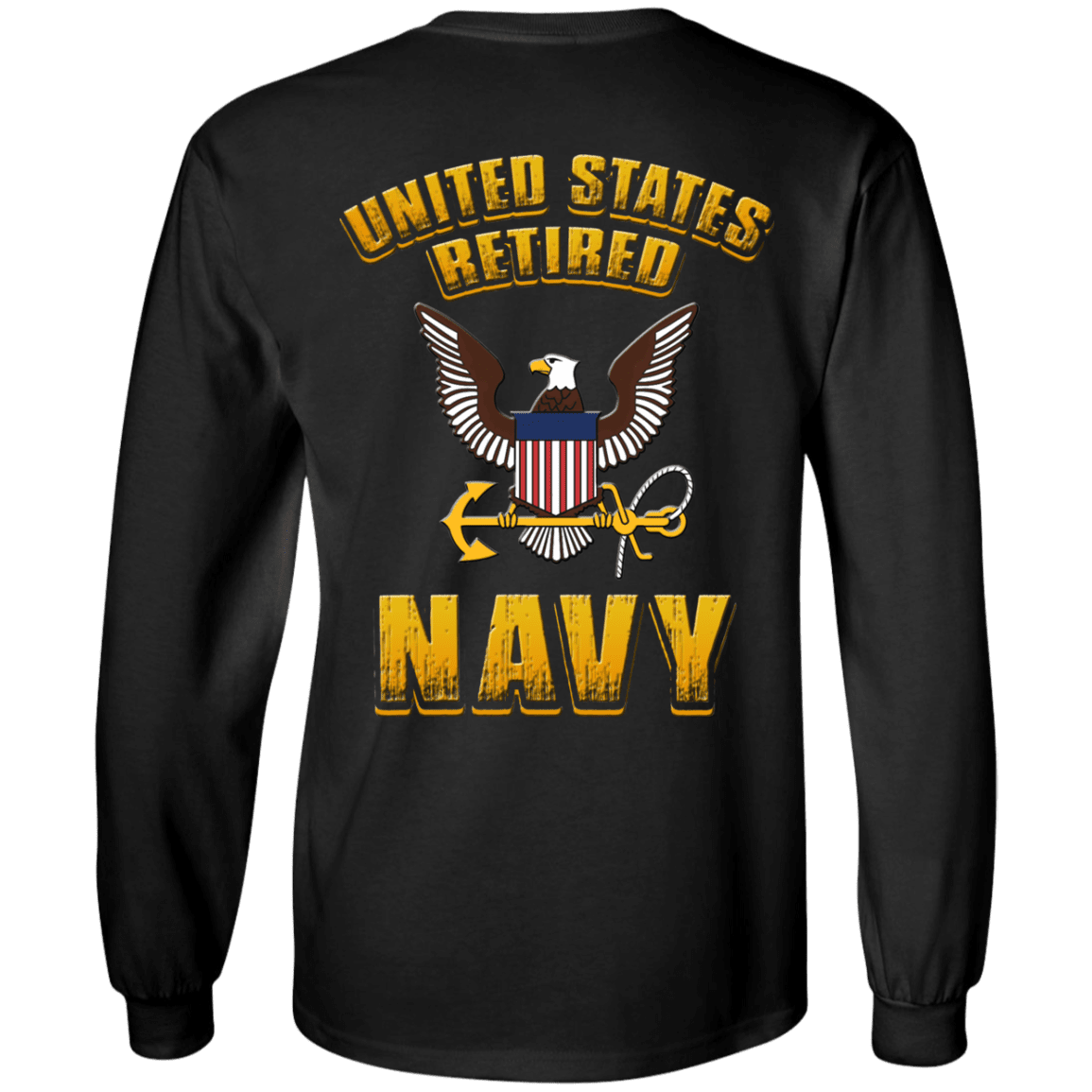 US Retired Navy Back T Shirts-TShirt-Navy-Veterans Nation