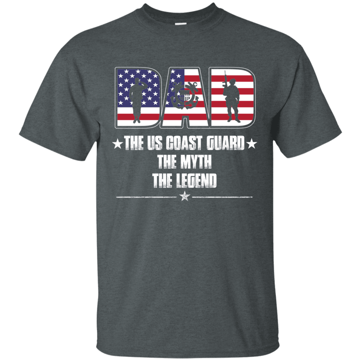 US Coast Guard Legend Dad Front T Shirts-TShirt-USCG-Veterans Nation