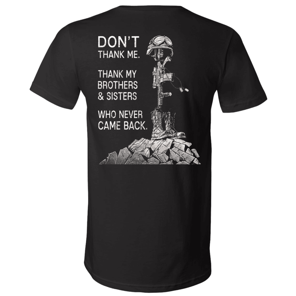 Military T-Shirt "Don't Thank Me - Thank my Brothers Sisters" - Men Back-TShirt-General-Veterans Nation