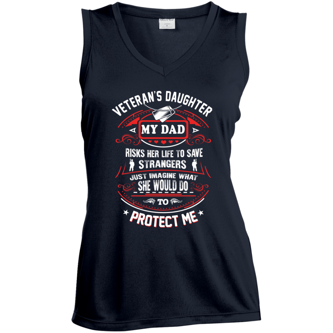 Military T-Shirt "Veteran Daughter My Dad Risk His Life To Protect Me"-TShirt-General-Veterans Nation