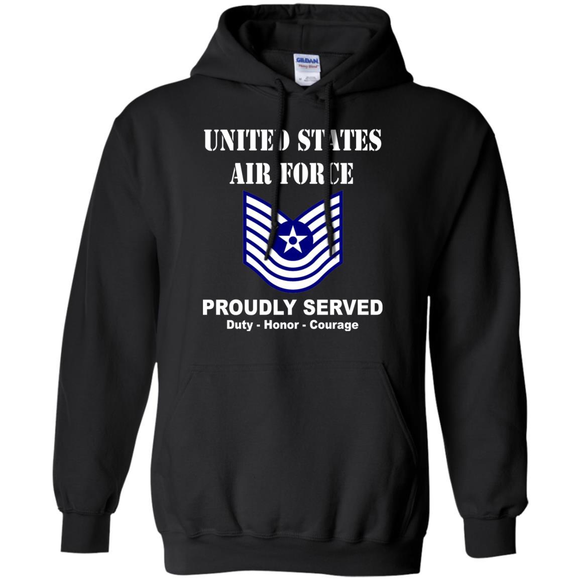 US Air Force E-7 Old Style E7 Noncommissioned Officer Ranks Men Front T Shirt-TShirt-USAF-Veterans Nation