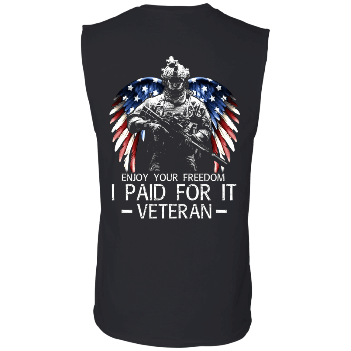 Military T-Shirt "Enjoy your freedom I paid for it" Men Back-TShirt-General-Veterans Nation