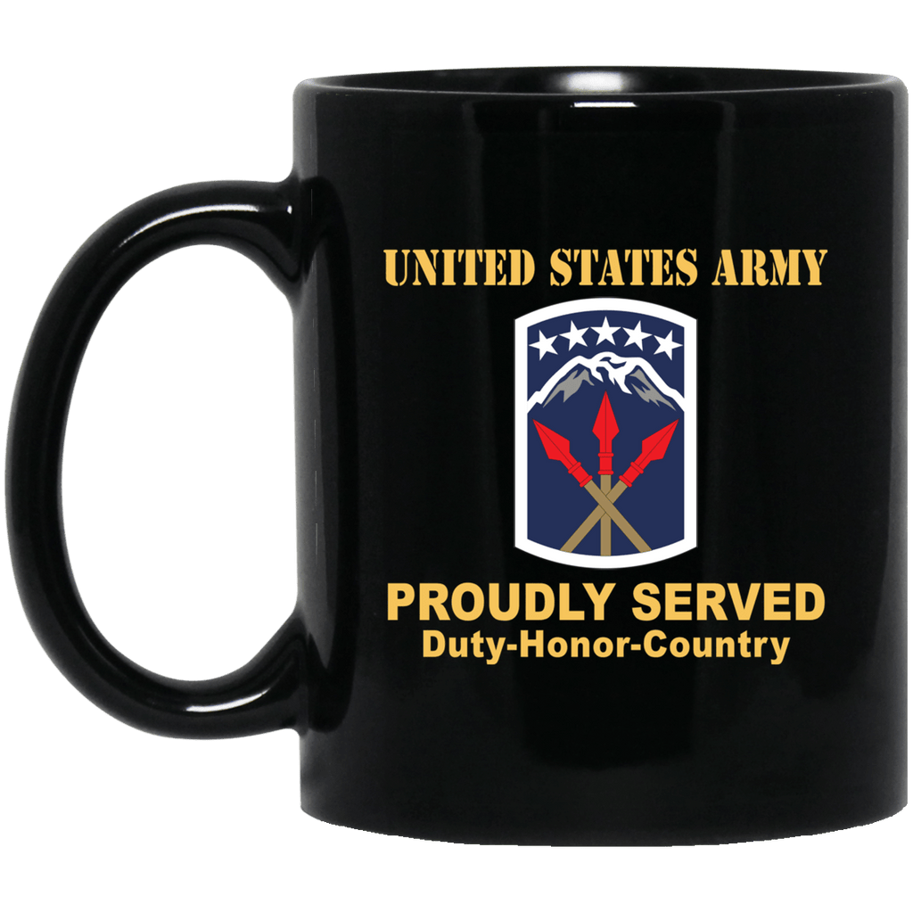 US ARMY 593 SUSTAINMENT BRIGADE- 11 oz - 15 oz Black Mug-Mug-Army-CSIB-Veterans Nation