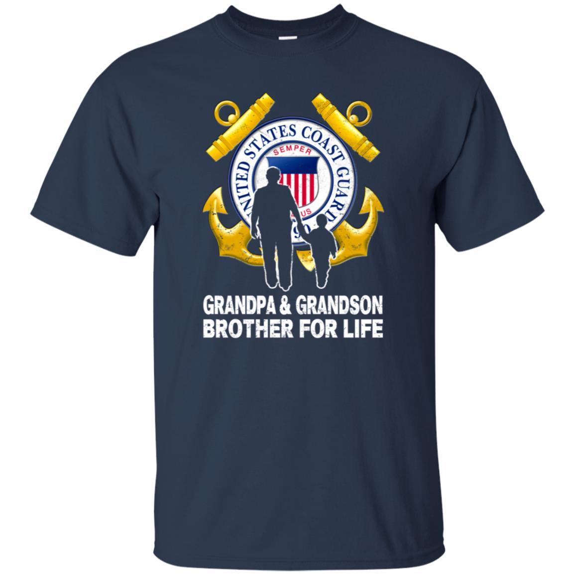 COAST GUARD GRANDPA AND GRANDDAUGHTER ( GRANDSON ) BROTHER FOR LIFE T-Shirt On Front-TShirt-USCG-Veterans Nation