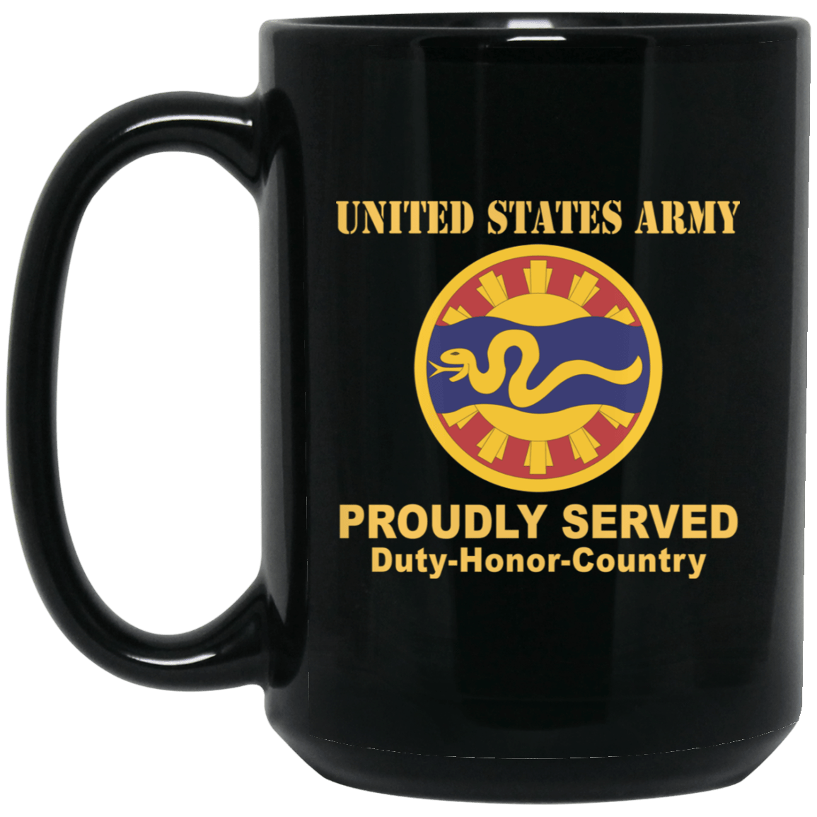 US ARMY 116TH CAVALRY BRIGADE- 11 oz - 15 oz Black Mug-Mug-Army-CSIB-Veterans Nation