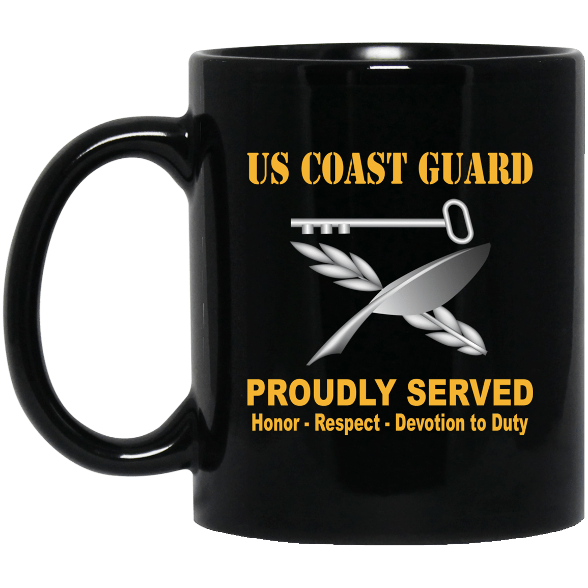 USCG CULINARY SPECIALIST CS Logo Proudly Served Black Mug 11 oz - 15 oz-Mug-USCG-Rate-Veterans Nation