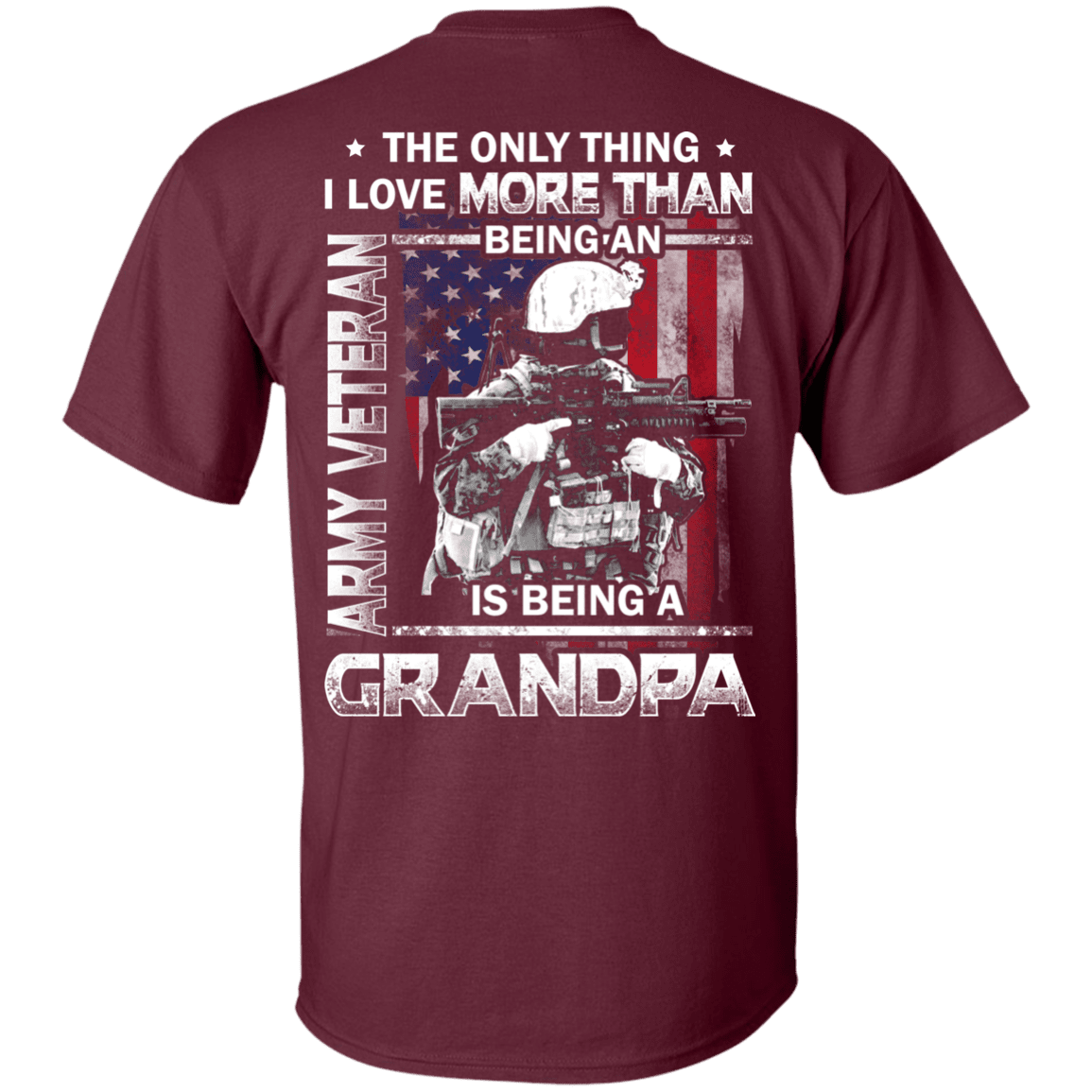 Army Veteran I love Being A Grandpa Men Back T Shirts-TShirt-Army-Veterans Nation