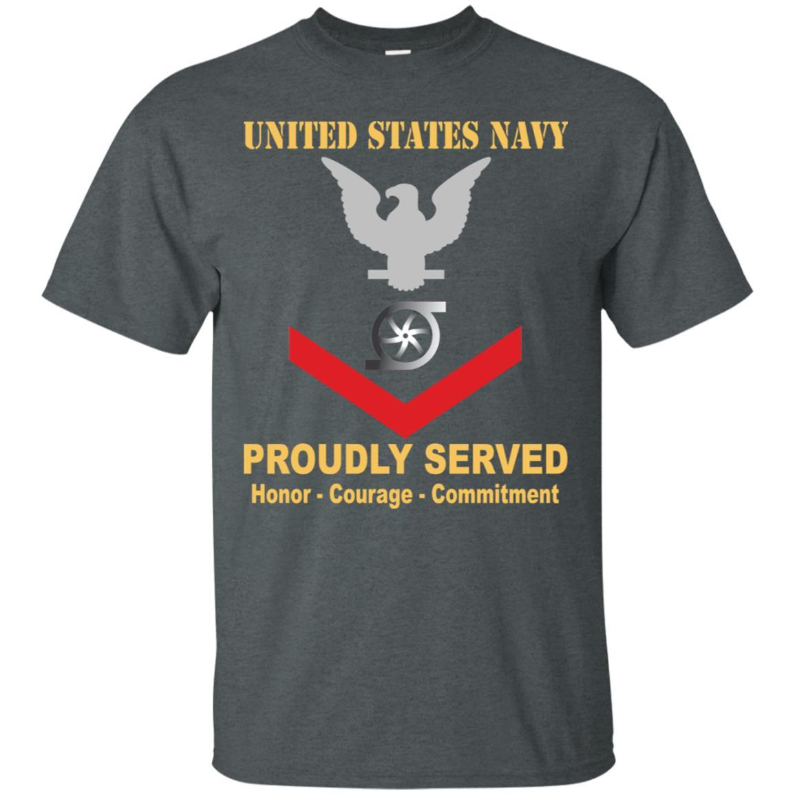 Navy Gas Turbine Systems Technician Navy GS E-4 Rating Badges Proudly Served T-Shirt For Men On Front-TShirt-Navy-Veterans Nation