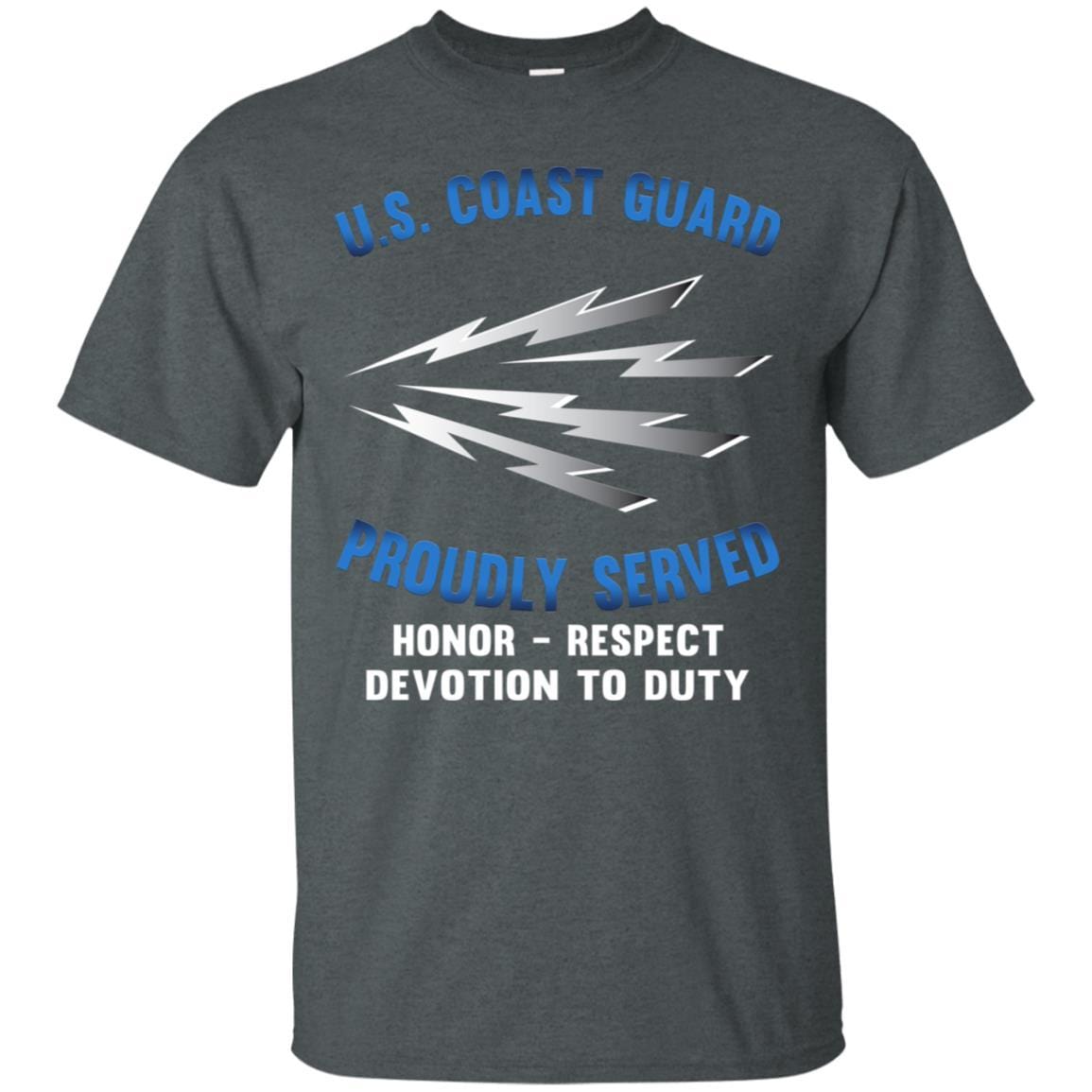 US Coast Guard Telecommunications Specialist TC Logo Proudly Served T-Shirt For Men On Front-TShirt-USCG-Veterans Nation