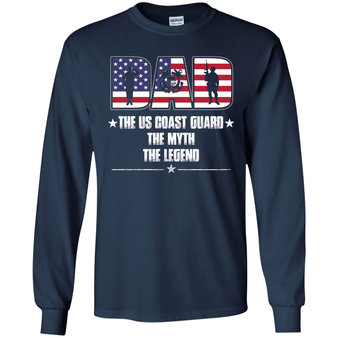 US Coast Guard Legend Dad Front T Shirts-TShirt-USCG-Veterans Nation