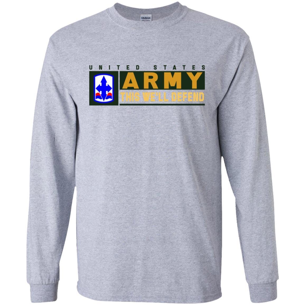 US Army 29TH INFANTRY BRIGADE COMBAT TEAM CSIB- This We'll Defend T-Shirt On Front For Men-TShirt-Army-Veterans Nation