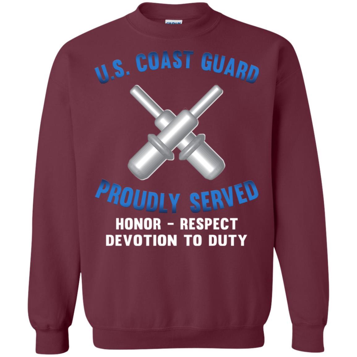 US Coast Guard Gunner's Mate GM Logo Proudly Served T-Shirt For Men On Front-TShirt-USCG-Veterans Nation