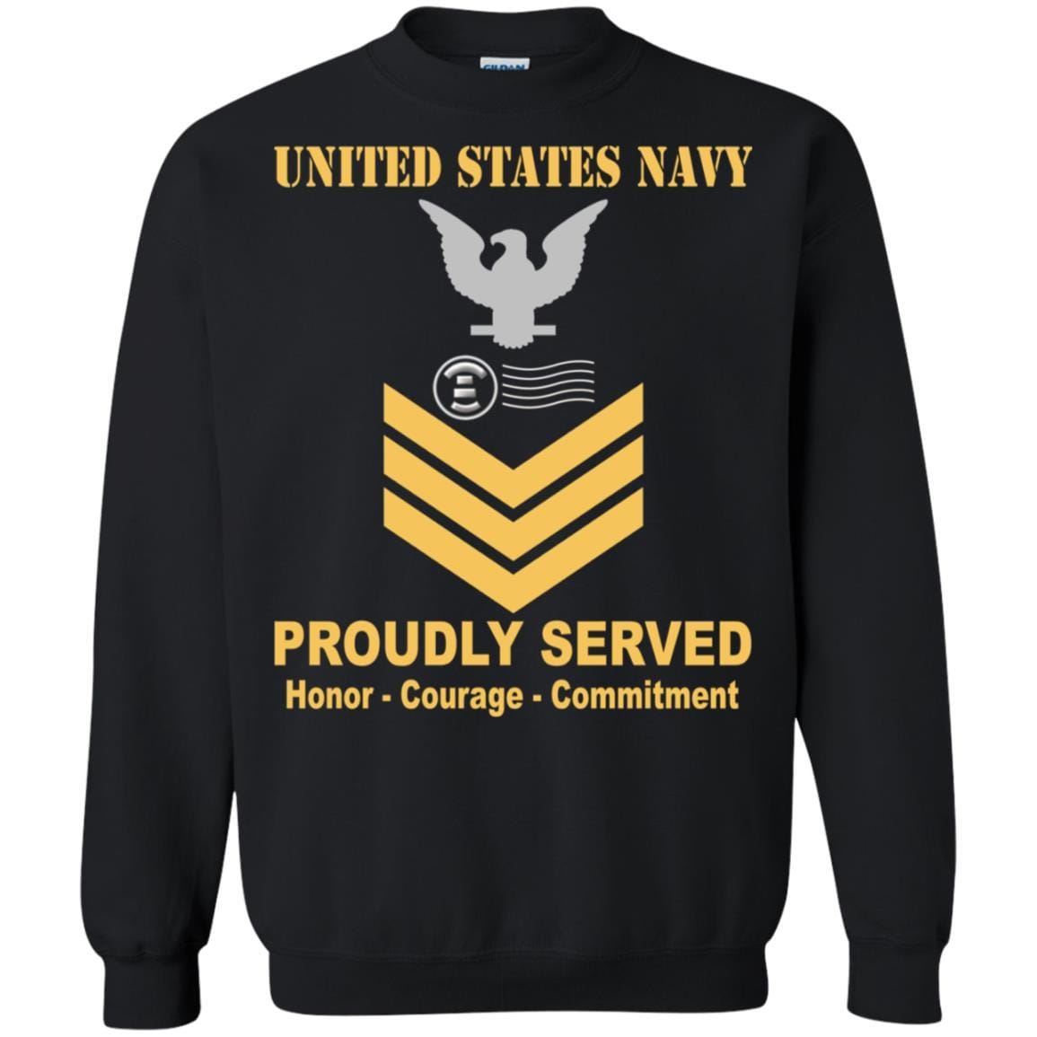 Navy Postal Clerk Navy PC E-6 Rating Badges Proudly Served T-Shirt For Men On Front-TShirt-Navy-Veterans Nation