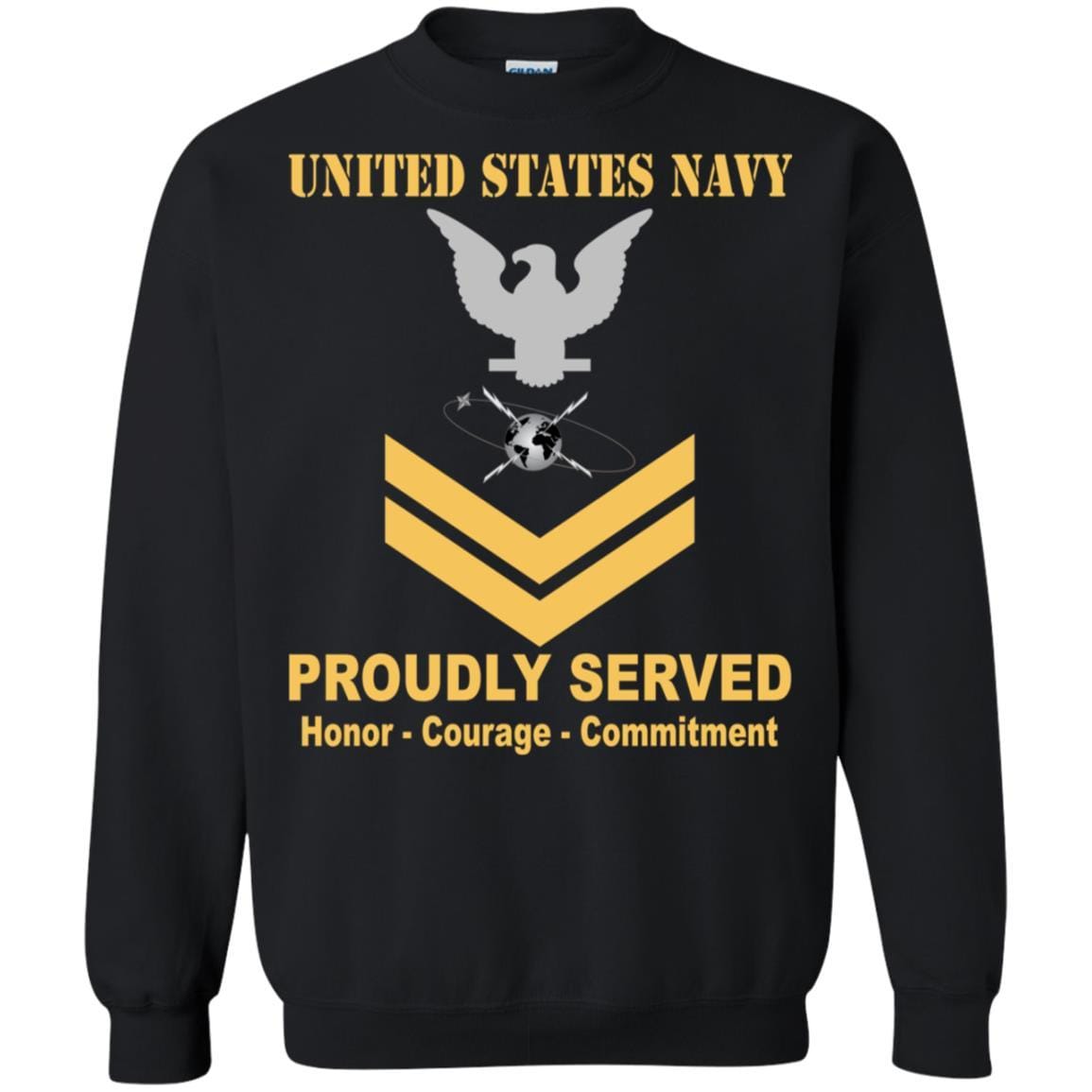 Navy Mass Communications Specialist Navy MC E-5 Rating Badges Proudly Served T-Shirt For Men On Front-TShirt-Navy-Veterans Nation