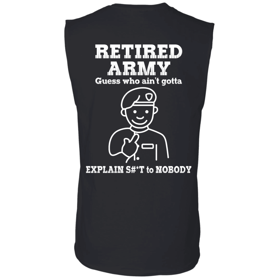 Retired Army Guess Who Ain't gotta Explain Back T Shirts-TShirt-Army-Veterans Nation